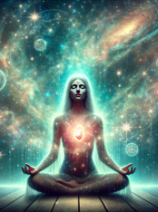 crossed legged woman meditating 